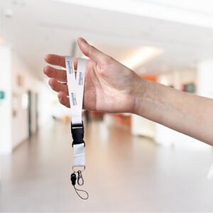 Cotton Lanyard – ID Card Strap White -2.5Cm