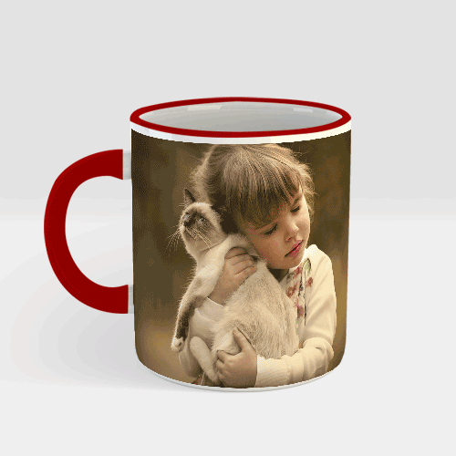 White Mug with Colored Rim/Handle